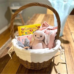 BALLARD Wicker Easter Basket with Scalloped Liner